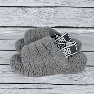 UGG Australia Fluff Yeah Women's Size 5 US Gray Slide Slingback Sandals